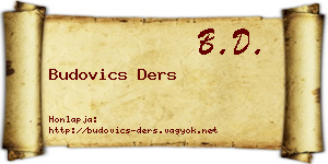 Budovics Ders névjegykártya